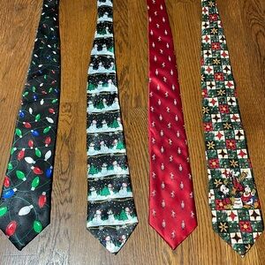 Festive Holiday Ties - Set of 4